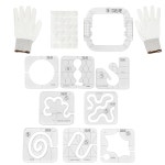 DABLINE 13 PC 퀼팅 템플릿 세트에는 8개의 템플릿 프레임 장갑 스티커 가이드가 포함되어 자와 Quilting Templates