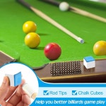 스카이리 19개 당구 풀 테이블 레일 브러시 청소 키트 세트 큐 팁에 초크 큐브 천 슬립 액세서리용 나무 Wine