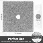 모폰키 샤워 매트 미끄럼 방지 중간에 배수구가 31x31 초대형 사각 - 샤워실용 부드러운 루파 퀵 드라이