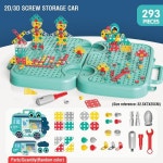 피스 매직 놀이 도구 상자 가상 스크루 드라이버 빌딩 퍼즐 나사 선물 1개 2 293pieces