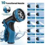 정원 호스 100피트 10개의 기능 노즐이 워터 호스 누수 방지 커넥터가 금속 주름 초유연성 잔디 마당 RV 세차장용 녹 펫 천문 방지 550PSI