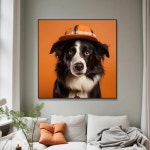 거실용 동물 벽 아트 장식 모자 포스터 인쇄 크리스탈 그림 도자기