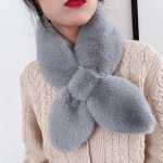 여자 밍크 겨울 룩 털 보온 페이크 머플러 퍼 출근