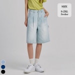 포레스트핏 카펜터 버뮤다 핀턱 데님 반바지 J2517