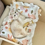 원목 강아지침대 고양이침대 고양이방석 쿠션침구 S 무늬와 색상의 침구류