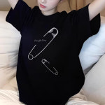 옷핀나염 루즈핏 라운드티셔츠 G126896