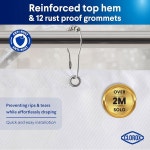 CLOROX 2-in-1 욕실 샤워 커튼 라이너 내구성이 뛰어난 패브릭 물 관리용 가중 자석 세탁 가능한 프리미엄 모던 - 72 x 1