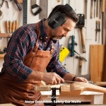 ProCase SNR 36dB 소음 감소 안전 이어 머프 NRR 32dB 제거 보호 헤드폰 사격장 잔디 깎기용 보청기 -블랙