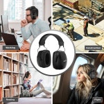 ProCase SNR 36dB 소음 감소 안전 이어 머프 NRR 32dB 제거 보호 헤드폰 사격장 잔디 깎기용 보청기 -블랙