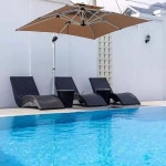 라탄 쎈베드 비치 침대 철제 수영장 미색 호텔 프레임 의자 테라스 1 침대 1개 탄소 철골