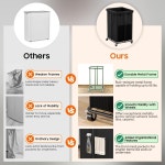 바퀴 달린 150L 세탁 바구니 금속 프레임과 탈착식 가방이 롤링 침실 미학을 위한 크고 더러운 옷 햄퍼 세탁실 욕실 기숙사-블랙