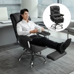 사무실 책상 의자 푹신한 가죽 중역의자 리클라이너