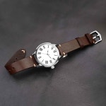 바이슨스트랩 남성용 시계 밴드 핸드 스티치 가죽 스트랩 퀵 릴리스