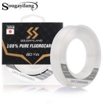 미끼고무줄Sougayilang Fluorocarbon 낚시 라인 낮은 연성 고감도 80M 태클 Pesca 312LB