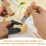 여덟 바늘 도구가 메이부스 펠팅 바늘 단단한 나무 손잡이가 크래프트 울 펠트 스티치 펀치 도구 손가락 코츠가