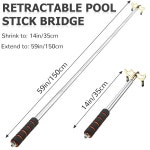 스카이티 풀 큐 스누커 스틱 테이블 액세서리 접이식 당구 받침대와 탈착식 황동 브릿지 헤드