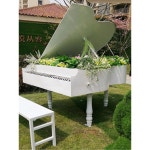 피아노 모형 그랜드피아노 조형물 정원 꾸미기 피아노 스툴