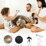 핸드팬 드럼 22 D 마이너 커드 432Hz 10노트 핸드드럼 악기 프리미엄 스틸 드럼 악기