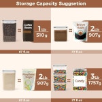 뚜껑이 ComSaf 식품 저장 용기 3개 세트 2L 67온스 1 4L 47온스 0 8L 27온스 밀폐 용기 주방용 플라스틱 세트 설탕 시리얼 스낵용 팬트리