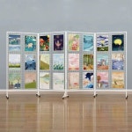 네트망파티션 미술 전시 파티션 검은색 접이식 졸업 바퀴 가림막 4개용 1 7m 1 도톰블랙130 100 휠집게