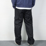 겨울 남성 기모 청바지 카고 건빵 와이드 통 일자 밴딩 면 데님 바지 팬츠 DE054