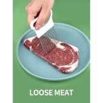 이 1 다채로운 양파 슬라이서 주방 스테인레스 스틸 감자 칩 홀더로 양파를 손쉽게 자르세요