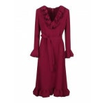 발렌티노 여성 니 Length 원피스 Solid Fuchsia 8 BVAES51MMR2L