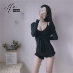 래쉬가드 슬림 모아 바캉스 프슈 온천 작은 투피스 세련된 스타일 긴팔 1벌