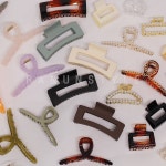 라넌스타일 올림머리 대형 집게핀 반묶음 집게핀 글라스윗