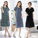 우일인견 여름 인견 데일리 반팔 원피스 까지