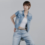 여성 웨스턴 워싱 데님 크롭 반팔 셔츠 IT-WBL-A0102