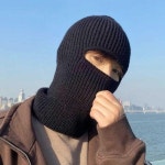 남자 겨울 방한 용 라이더 복면 니트 모자 코디