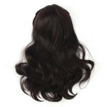 블랙 내추럴 웨이브 긴머리 가발 여자 통가발