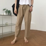 럭키제이 면 마 배기 바지 스판 밴딩 55 66 77 88 여성용 라지 L