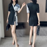 꼬모에스테틱(comoaesthetic) | 쁘띠꼬모 여성 브이넥 안내데스크 에스테틱 마사지샵 상담복 피부과 치과병원 유니폼