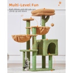 타오키미아오 캣 트리 실내 고양이를 위한 39 4 타워 고양이에게 적합 5개의 긁힘 기둥이 플러시 콘도 퍼치 해먹 2개 폼폼스 선인장 MS019T