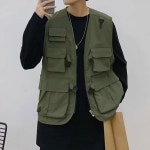 남성 5포켓 버클 멀티 조끼 2컬러 빈티지 스트릿룩 WFI15YH