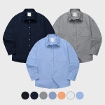 화이트빌딩 남자 셔츠 남성 스판 옥스포드 체크 무지 긴팔 오버핏 남방