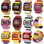 여자 다채로운 디지털 블록 학생 스포츠 빌딩 선물 전자 손목 남자 남여 다기능 시계 A3
