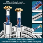 부드러운 스테인레스 스틸 꼰 내부 튜브 1 5 2 3M 유연한 샤워 긴 욕실 파이프 확장 액세서리