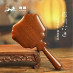 레트로 손 거울 원목 손잡이 화장대 타원형 긴 소품 핸드미러 체리우드