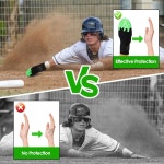 야구 슬라이딩 미트 왼손용 유니버설 자수 패턴 탄력 핸드 가드 소프트볼용 Green