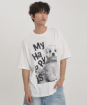YK 와이케이 MY HAPPY IS 스탬프 반팔티셔츠 YKBE02TS011-1