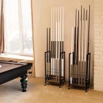 바퀴가 달린 시노스크 당구 게임 클럽용 휴대용 스틱 홀더 테이블 액세서리 12 바닥 스탠드