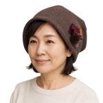 겨울 중년여성 삼색 퍼폴 따뜻하고 세련된 비니 두건 모자 BDNS-H2516