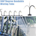 49 21피트 드립 관개 시스템 360 구부러지는 키트 자동 온실 마당 잔디밭 식물을 위한 조절 가능한 정원 급수 미스트 49 21Ft