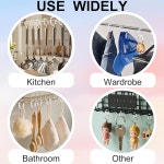 쿠테나 12 PCS 클리어 플라스틱 샤워 커튼 링 이지 스냅 클로저 후크 Clear 12PC