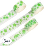 푸트로랩 다꾸 DIY 소재 종이 테이프 3종 세트 그린 5세트