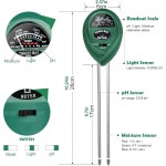 Maxsolve 2팩 토양 테스트기 3-in-1 식물 수분 측정기 조명 PH 테스트기 가든 잔디 농장 실내외 테스트 키트 산성수