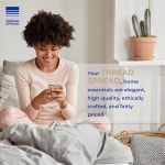 스레드 스프레드 100 면 베갯잇 스탠다드 퀸 사이즈 세트 2-400 카운트 베갯잇 초 소프트 쿨링 새틴 위브 커버 2개 Queen - Pack of 2